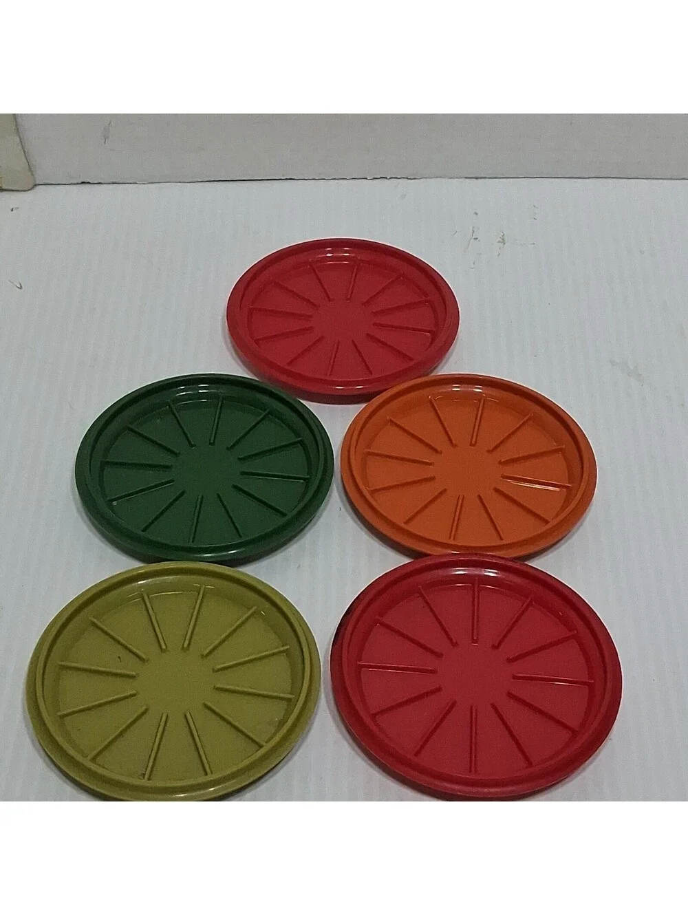 Vintage Tupperware #1313 Set of 5 REPLACEMENT Coasters for Harvest Multi Mugs